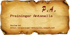 Preininger Antonella névjegykártya